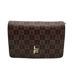 London Fog Brown Faux Leather Marci Crossbody